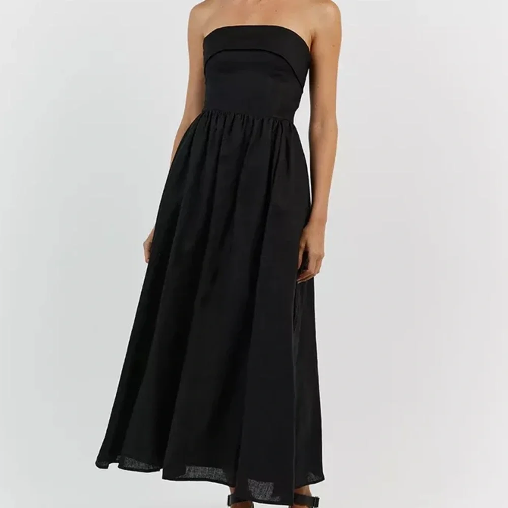 DISSH Strapless Black Midi Dress
